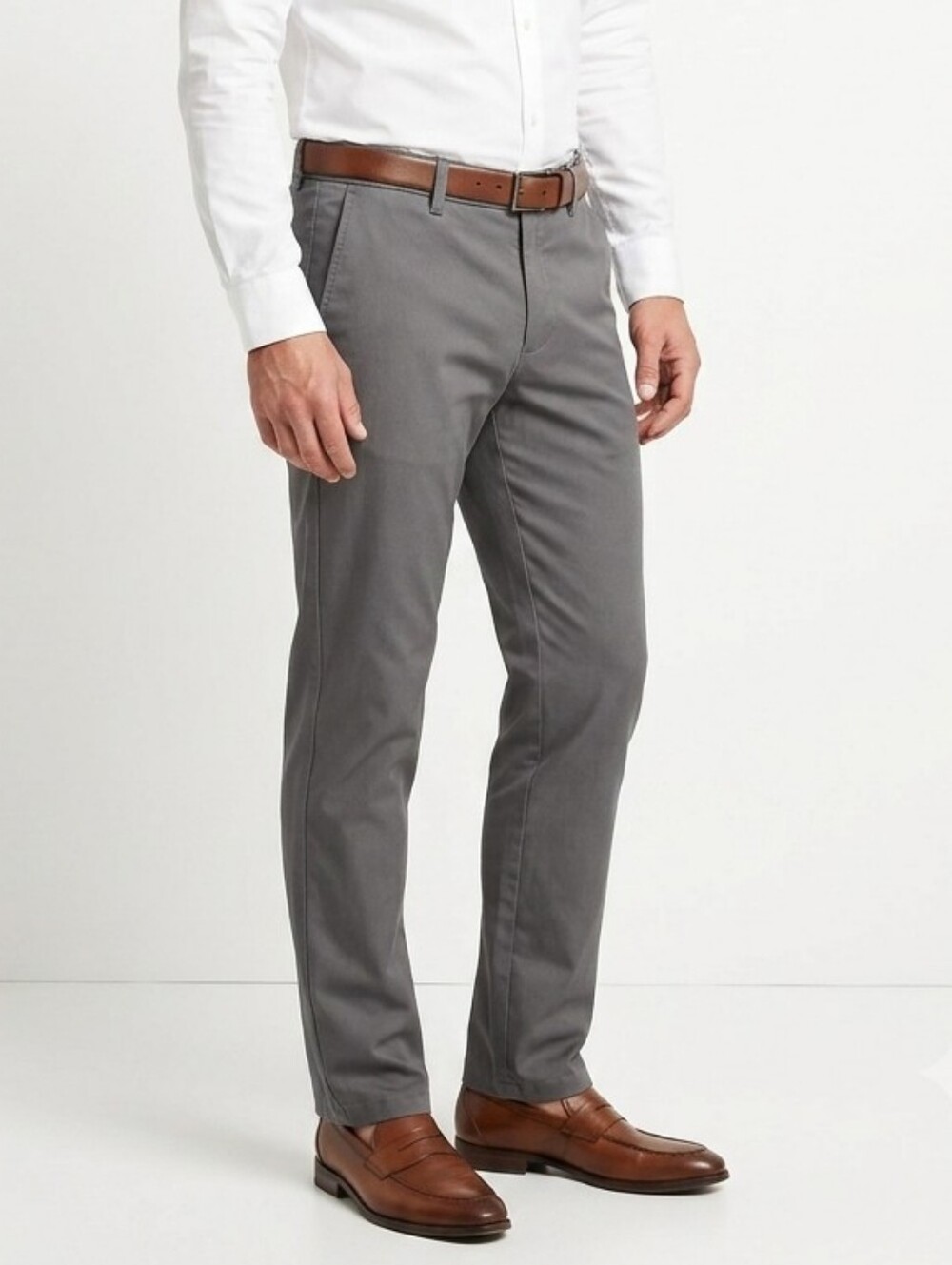 Banana Republic Men's Gray Flat Front Trousers Pants Size 32x32 100% Polyester